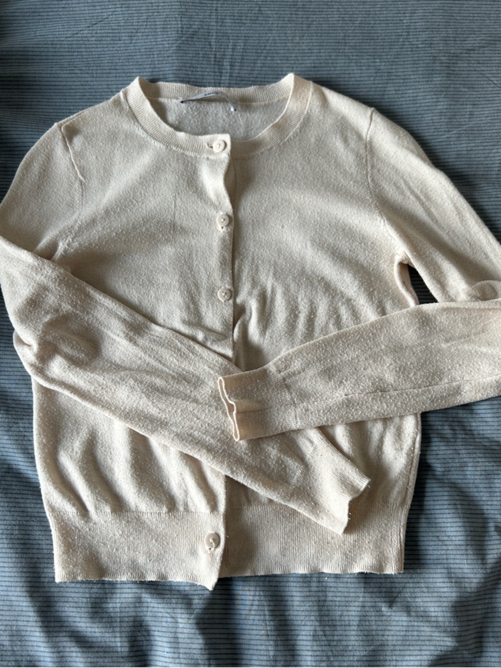 Mango Cream Button Up Cardigan